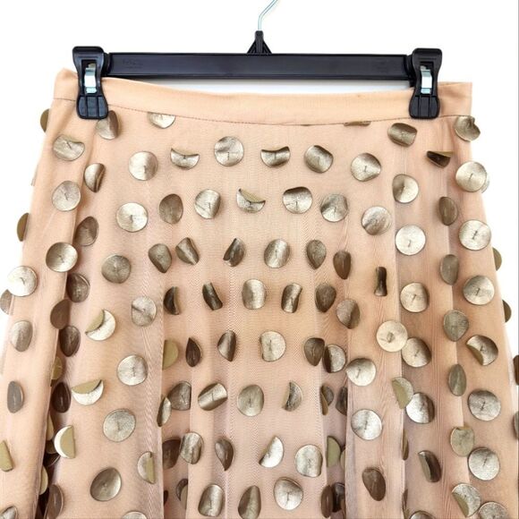 NWOT Eva Franco Anthropologie Gold Shimmer Spot Skirt - Picture 3 of 9